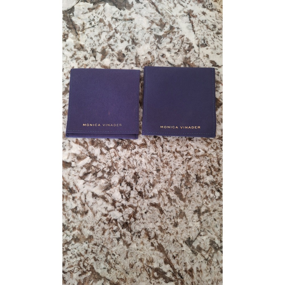 Monica Vinader Purple Jewelry Pouches Set of 2 Travel Storage Envelopes